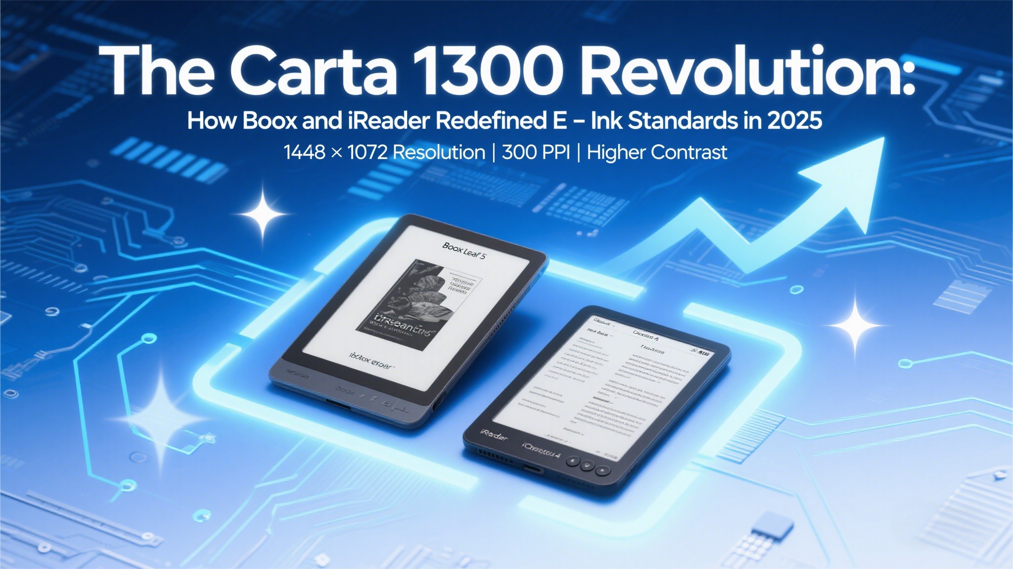 Side-by-side comparison of the Boox Leaf 5 and iReader Ocean 4 Turbo showcasing the advanced Carta 1300 E-Ink technology.