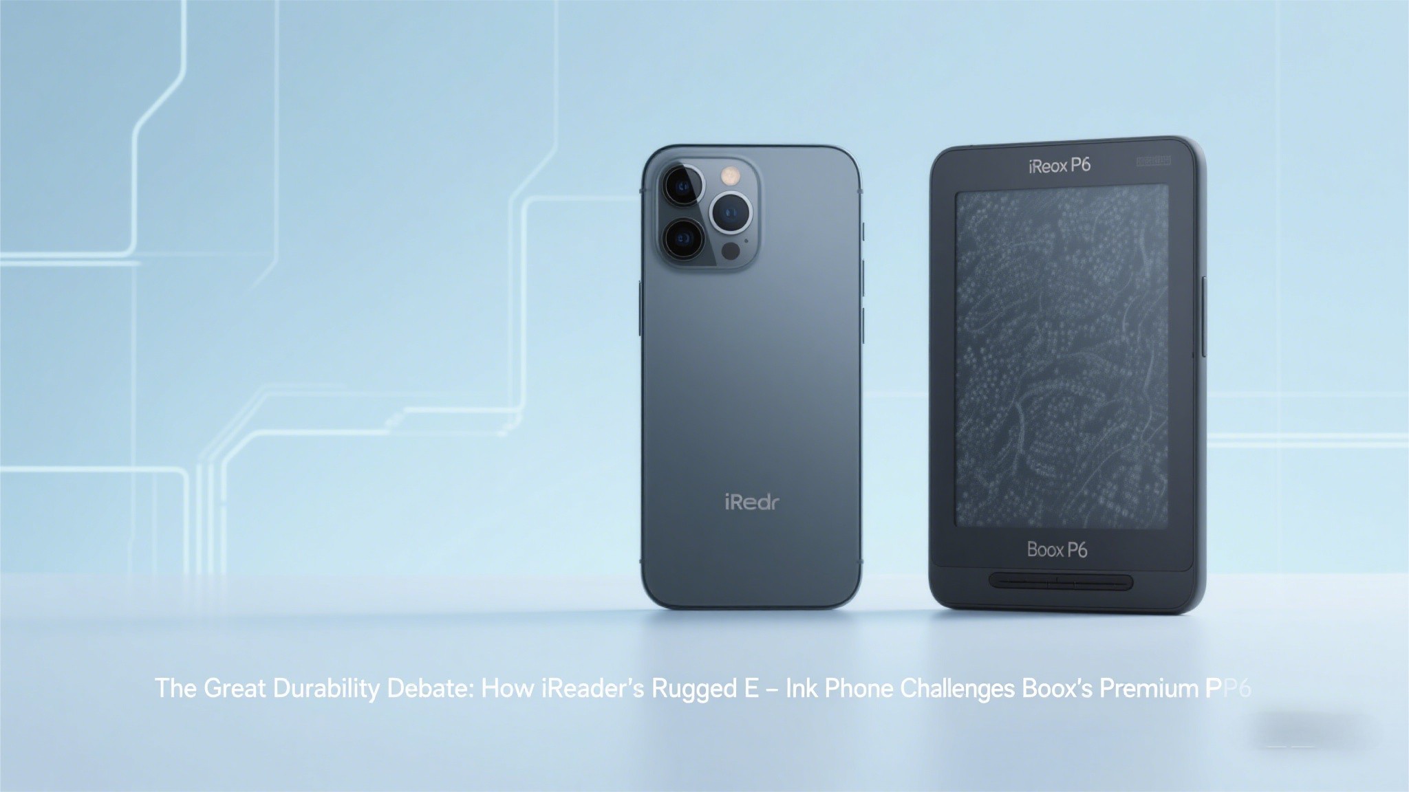 Modern E-Ink smartphones displaying crisp text and interfaces, representing the revolution in mobile technology with energy-efficient displays.